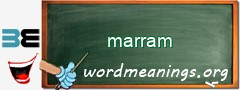 WordMeaning blackboard for marram